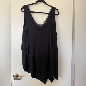 Sejour Layered Tank Top in Black Size 2X